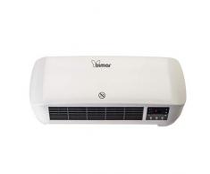 Bimar Calefactor de Ventilador de Pared HP090, Estufa Eléctrica, Calentador de Agua Eléctrico, Calefacción de Baño, Pantalla Digital, Control Remoto, Temporizador de 12 h, Programador Semanal