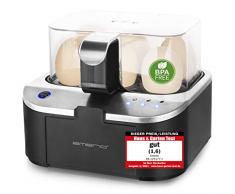 EMERIO EB-123177.1 Caldera de huevos antiadherente con vaso medidor, sin BPA, negro, plateado