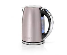 Cuisinart CPK17PIE Hervidor de Agua Eléctrico 1.7 L con Ajustes de Temperatura de 85°C a 100°C, Acero Inoxidable, 3000W Rápida Ebullición, Pantalla Digital, Filtro Antical, Rosa Vintage Metalizado