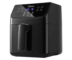 Midea MF-CN55A - Freidora de aire caliente (5,5 L, XXL, pantalla digital, 8 programas diferentes, selección de temperatura de 30 a 200 °C, 1700 W), color negro