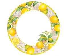 Caspari 14390SP Entertaining with Platos de Postre y Ensalada (8 Unidades), Color Amarillo, Papel