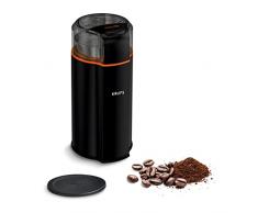 Krups GX3328 Silent Vortex - Molinillo eléctrico para café y especias, 3 en 1, para granos de café, especias, hierbas, supersilencioso, apto para lavavajillas, bandeja extraíble y tapa, color negro