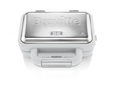 Breville Sandwichera DuraCeramic con platos hondos | sandwichera para 2 rebanadas con temperatura variable, blanca [VST070X]