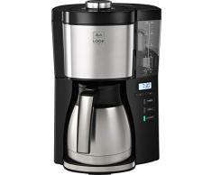 Melitta Cafetera con filtro Look V Timer 1025-18 con jarra térmica y función de temporizador, 1080, depósito de agua extraíble y programa de descalcificación, 1,25 litros, negra