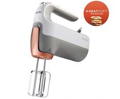 Breville HeatSoft VFM021X - Batidora manual eléctrica con varilla, batidores, ganchos para amasar y funda, 7 velocidades, motor de 270 W