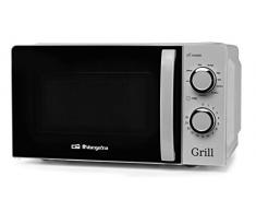 Orbegozo MIG 2138 - Microondas con grill con 20 litros de capacidad, 5 niveles de funcionamiento y 3 funciones combinadas, temporizador hasta 30 minutos, 700-900 W