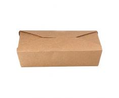 Intertan QF700 - Caja de papel de estraza rectangular con tapa plegable, color natural, capacidad de 750 ml, 15,1 cm de largo, 12 cm de ancho, 4 cm de altura, 50 unidades