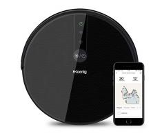 H.Koenig SWRC130 - Robot Aspirador Y Fregasuelos Con Mapeo, 18000 PA, Alto Rendimiento, 120 Min de Autonomía, Regreso Automático A La Base, 56 dB, 4 Ciclos, Silencioso