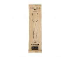 Tessera Bio Products QA124BWSFSC - Cucharas de madera (1/1, 18 cm de largo, 100 unidades)