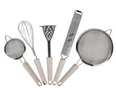 Birambeau Kit de Utensilios de Cocina de Acero Inoxidable Fibra de arroz