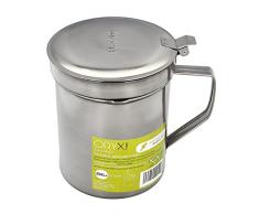ORYX 5027165 Grasera Acero Inoxidable Aceitera 1,0 L. con Colador y Tapa, Recipiente Reciclaje Aceite Usado Pescado, 13 litros, 0
