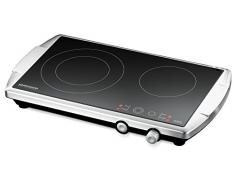 Rommelsbacher CT 3400/E Mesa Cerámico Negro, Acero inoxidable hobs - Placa (Mesa, Cerámico, Vidrio y cerámica, Negro, Acero inoxidable, 1200 W, 2200 W)