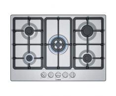 Bosch Placa de gas con 5 campos de calefacción PGQ7B5B90, acero inoxidable