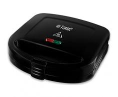 Russell Hobbs Classics Sandwichera (Para 2 Porciones, Placas Antiadherentes, Pilotos Indicadores, Asa con Pestaña de Cierre), 700 W, plástico, Negro