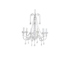 Lámpara de Techo DKD Home Decor Blanco Metal 220 V Madera MDF (55.5 x 55.5 x 122 cm)