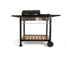 LIVOO DOC208 - Barbacoa de gas con plancha y plancha