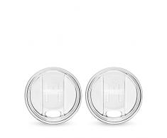 Host Juego de 2 tapas de repuesto para vasos de vino, cierre de pestaña deslizante, tapa de taza de viaje para taza de refrigeración de congelación de vino, transparente