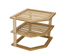 COPCO COP3TIERCORBAM Bamboo Estante de Almacenamiento esquinero de Cocina de Tres Niveles, Caja de exhibiciÃ³n, Madera BambÃº, MarrÃ³n