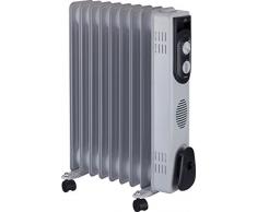 Jata R109 Radiador de aceite con 9 elementos caloríficos, 2000 W, Acero Inoxidable, Blanco