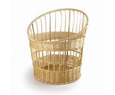 Lacor - 63492 - Panera Baguette, Panera para Guardar el Pan, Cesta con Apariencia de Mimbre, Polipropileno con Refuerzo de Acero Inox, 32x42 cm, Marrón Claro