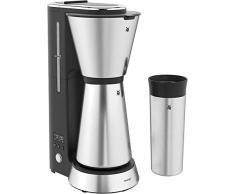 WMF Kitchenminis Aroma Cafetera de goteo con termo, filtro hasta 5 tazas de café, vaso térmico 350 ml, programa antical, indicador agua, display digital, filtro extraíble, 760 W, Cromargan Matt