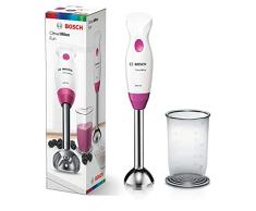 Bosch MSM2410D - Batidora, 400 W, pie de acero inoxidable, vaso medidor y para mezclas Weiß/Wild Purple