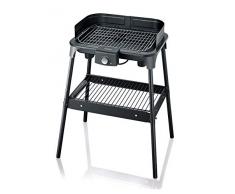 Severin PG 8548 Barbacoa eléctrica 2500 W, 41 x 26 cm, Negro/Plateado