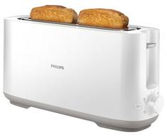 Philips Viva Collection Tostadora, 950 W, Plástico, Blanco/Plateado