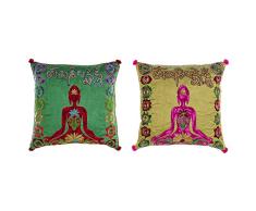 Cojín DKD Home Decor Multicolor Poliéster Yoga (2 pcs) (40 x 10 x 40 cm)