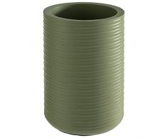 APS 36124 - Enfriador de botellas de hormigón estriado, con parte inferior suave para muebles, para botellas de 0,7-1,5 litros, diámetro de 13/10 cm, altura de 19,5 cm, color verde