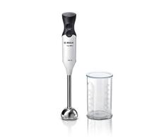 Bosch ErgoMixx Style MS6CA2110 - Batidora de mano (mango ergonómico, 2 niveles más nivel turbo, vaso mezclador con tapa, 650 W, plástico), color blanco