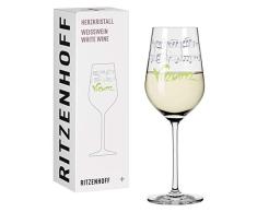 Ritzenhoff Cristal de corazón #3 Copa de Vino Blanco, Vidrio, Multicolor