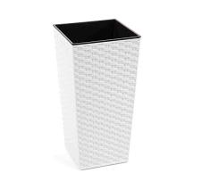Siena Garden Macetero Paris de plástico, 40 cm, Color Blanco