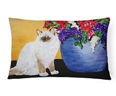 Caroline Tesoros del ss8604pw1216 Gato – muñeca de Trapo Decorativa Tela de Lona Almohada, tamaño Grande, Multicolor