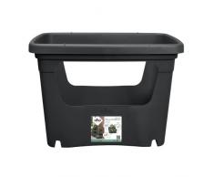 Elho Green Basics Stack & Grow 50 - Jardinera por Exteriorcultívalo Tú Mismo - Ø 50.9 x H 35.7 cm - Negro/Living Black