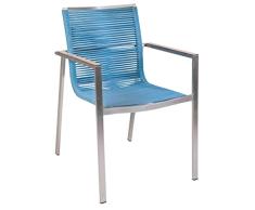 greemotion Silla apilable Boston, Azul, Acero Inoxidable