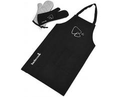 Barbecook 2230802000 Conjunto de Delantal con Par de Guantes, Negro, 40x17.95x73 cm