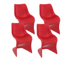 Resol Silla Bloom - Color Rojo, Set de 4 Unidades