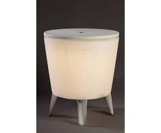 Keter Cool Bar - Mesa Nevera para Exterior y Jardín iluminada, Capacidad 30 L, 45 latas, de 52 x 42 x 52 cm, Color Blanco