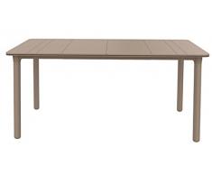 RESOL Noa Mesa de Comedor de Jardín 160x90 Rectangular | 4 o 6 Personas | Elegante y Robusta | Protección UV para Uso Exterior en Patio, Terraza o Porche - Color Marrón Claro Arena