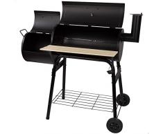 AKTIVE 52899 - Barbacoa de carbón con termómetro 116 x 61 x 106 cm, incorpora sistema de ventilación y chimenea, 2 ruedas para fácil transporte, concebida para barbacoas al exterior