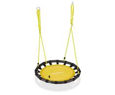 relaxdays Columpio Jardín Nido de Altura Ajustable para Niños y Adultos, hasta 100 kg, Amarillo, ø 80 cm