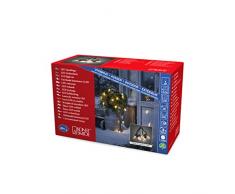Konstsmide 2387-800 - Luces LED para Exteriores (IP44), 40 Bombillas Transparentes, 80 diodos Blancos ámbar, Cable Negro, Cadena de Luces de jardín