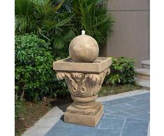 Teamson Home Fuente de Agua del Jardín, Cascada Zen de Esfera con Luces para Exteriores
