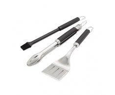 Weber 6764 Kit 3 Utensilios para Barbacoa, Negro/Acero, 46 Cm
