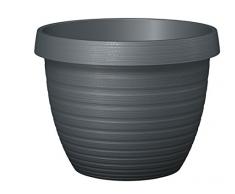 SCHEURICH Country Star Jardinera, Plástico, Metallic Grey, Ø 40 cm, Höhe 30 cm