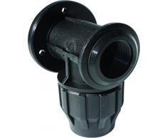 S&M 725951 Codo Grifo con Refuerzo Acero Inoxidable para tubería 32 mm-1”, Negro