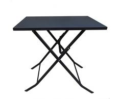 Aktive 61046 - Mesa plegable jardín, terraza cuadrada, auxiliar, negra, medidas 70x50x70cm, Ligera y resistente, estructura de metal, exterior