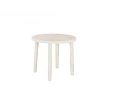 RESOL Tossa Mesa Jardín Comedor Exterior Ø86 Redonda | 2 ó 4 Personas | Ligera, con Agujero Central para Sombrilla | Protección UV para Uso en Patio, Terraza o Porche - Color Crema
