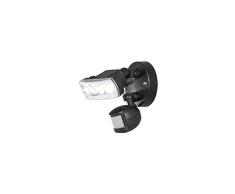 Konstsmide Prato - Lámpara de Pared con Sensor de Movimiento PIR y ángulo Ajustable, 4 W LED de Alta Potencia, tamaño pequeño, Aluminio Negro